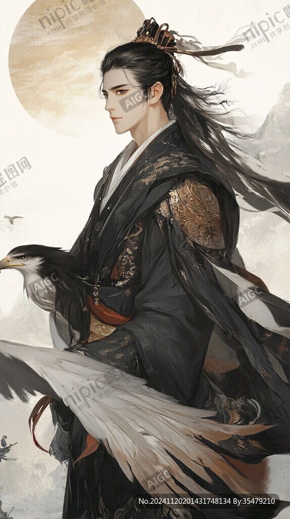 古风立绘美男插画图案