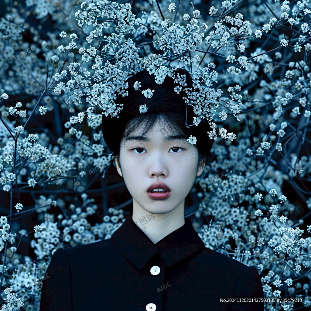 花前留影