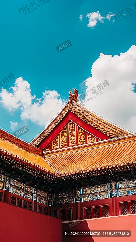 红色宫墙建筑