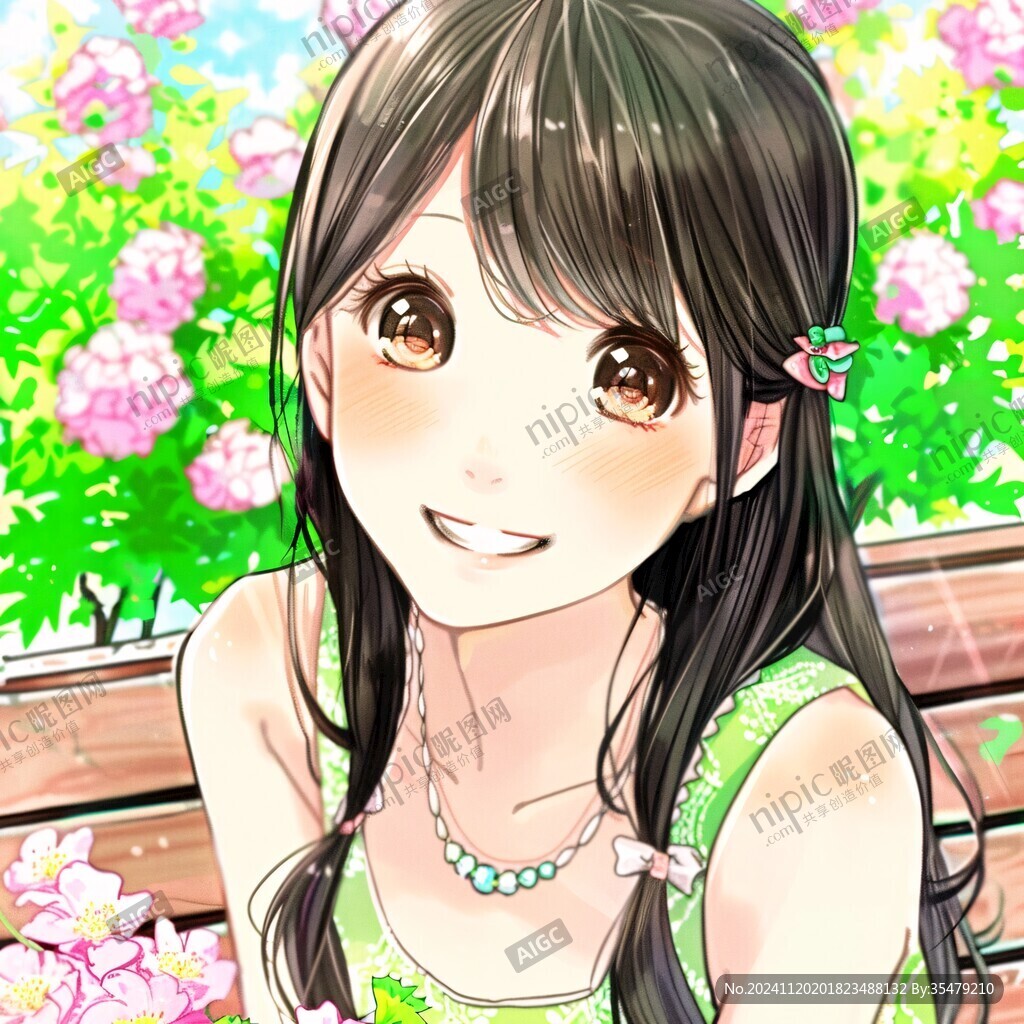 二次元甜美女孩插画