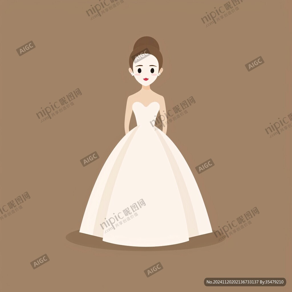 女孩礼服插画