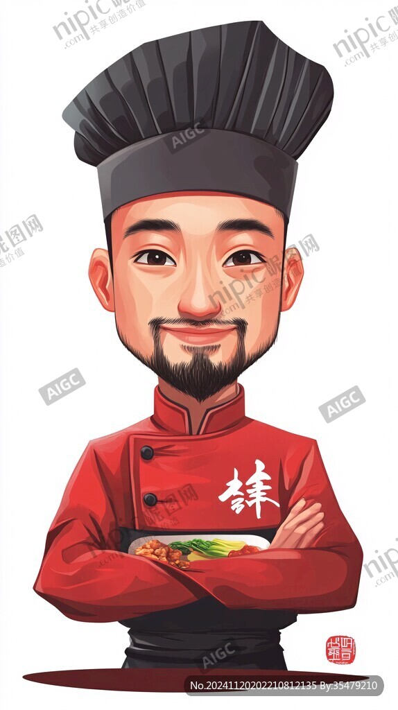 粤菜人物插画