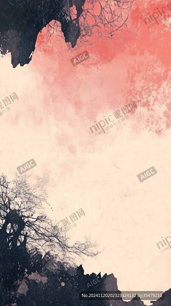 梦幻酒红色水彩背景
