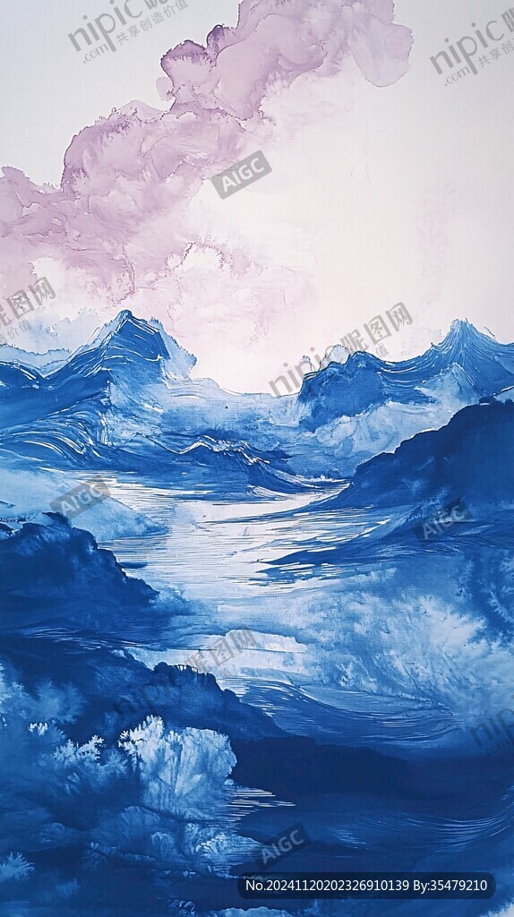 唯美晚霞插画