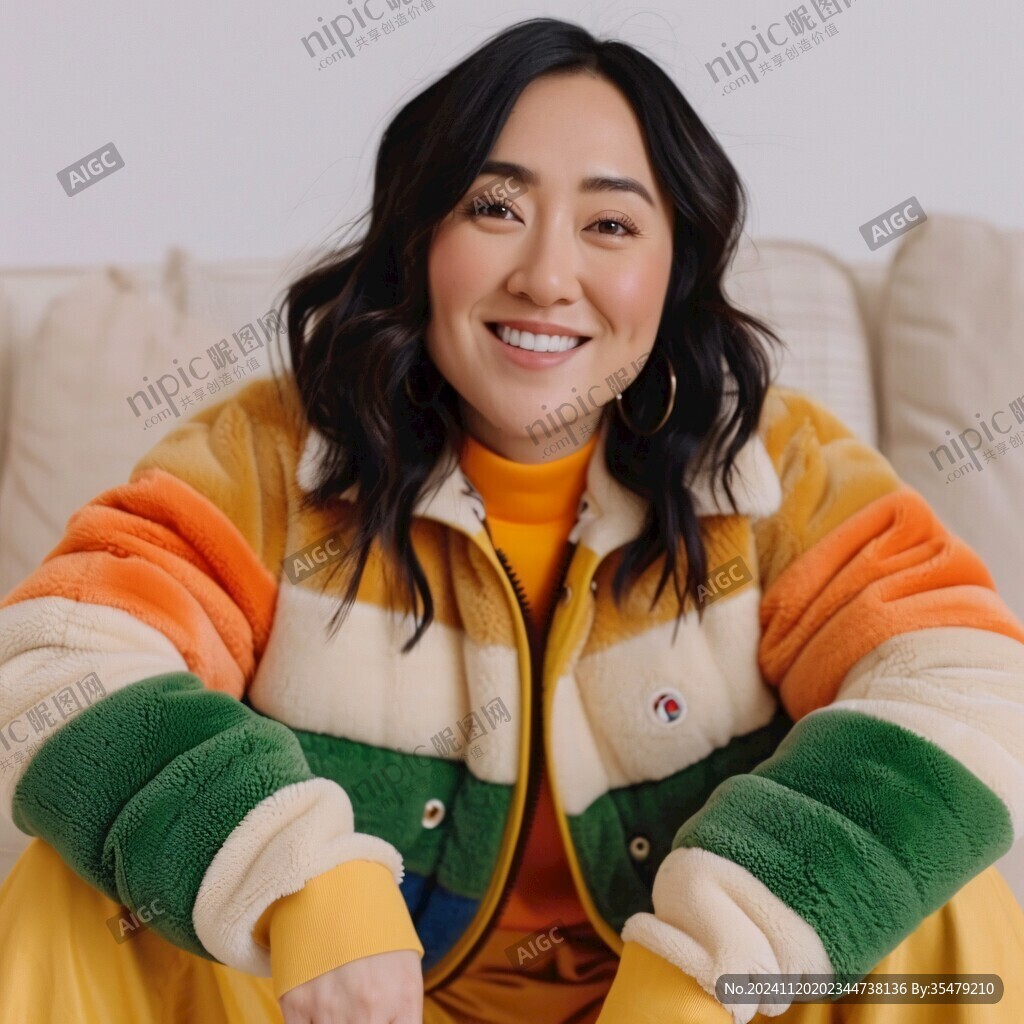 彩虹图案外套