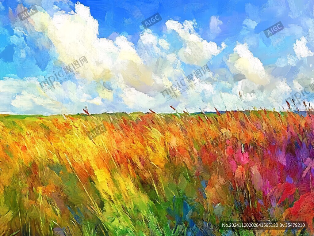 油画草地