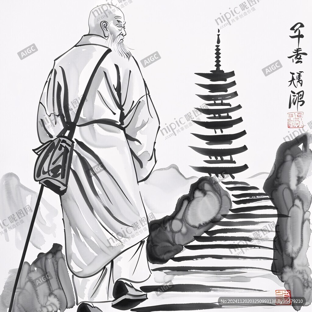 雷峰塔手绘