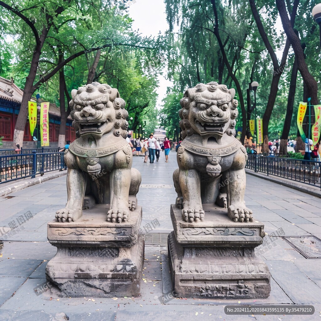 双狮石刻