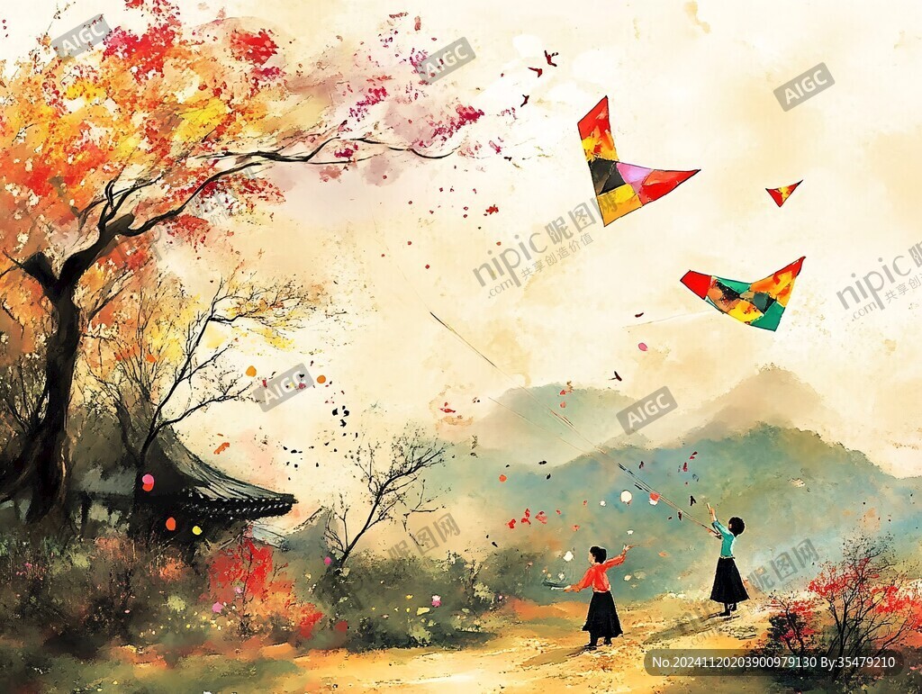 纸鸢插画
