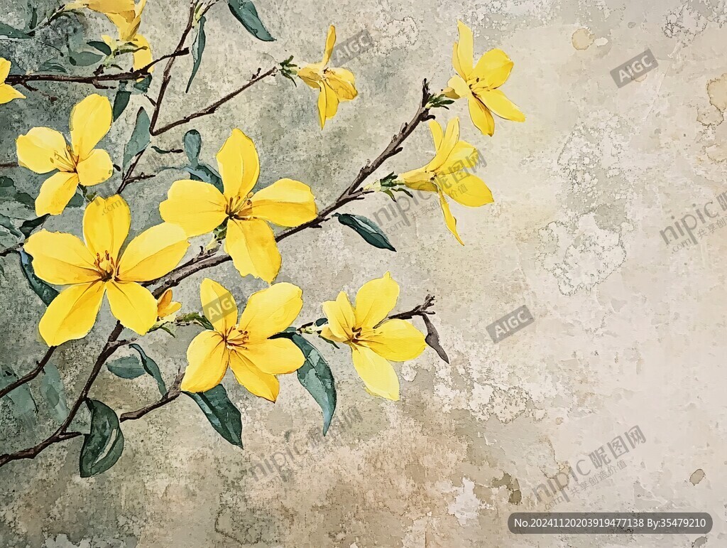 迎春花装饰画