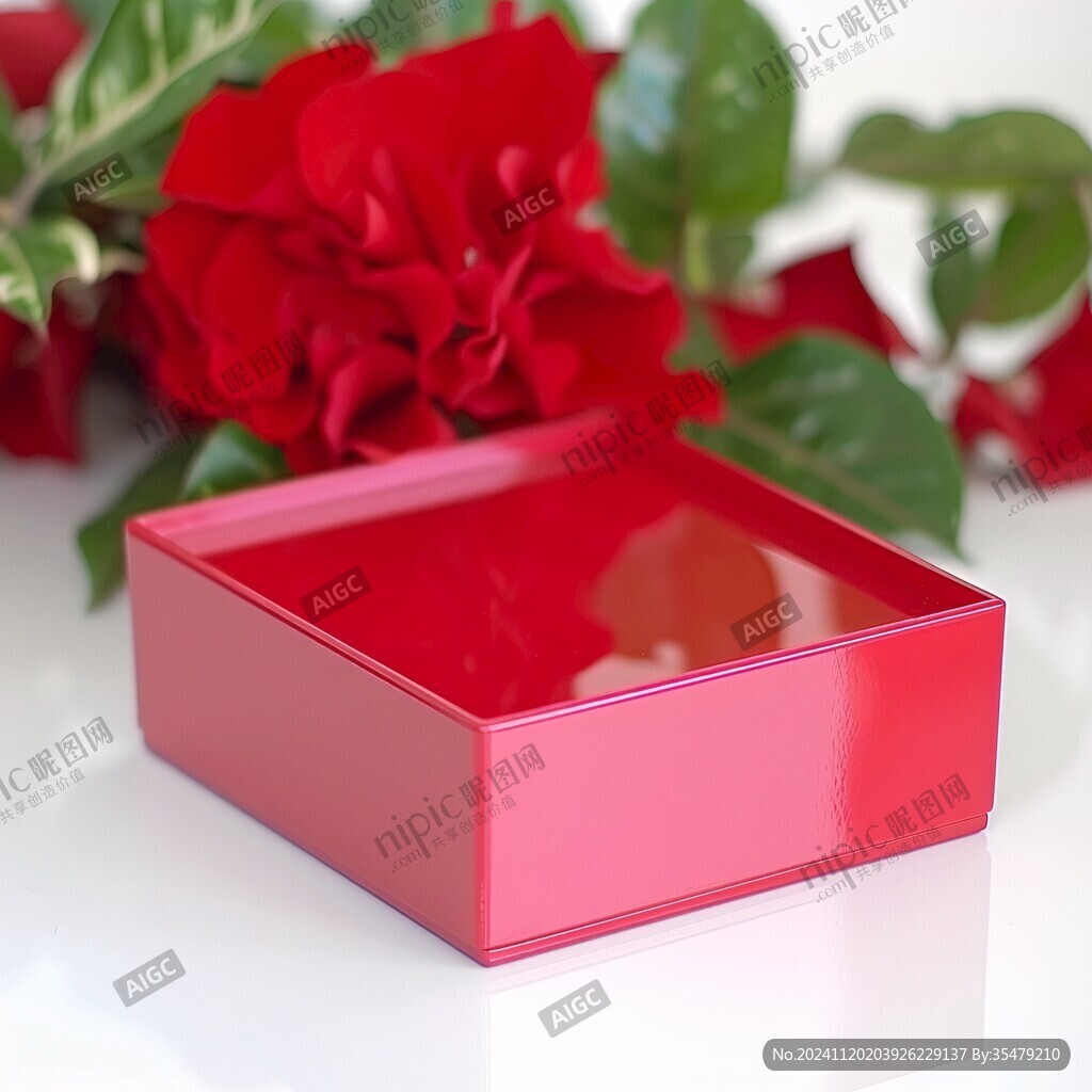 红色玫瑰花礼品盒