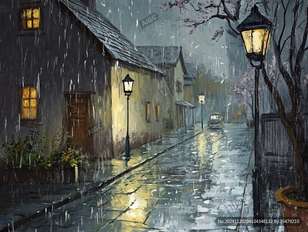 雨巷插画
