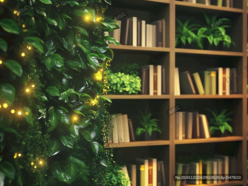 绿色书架