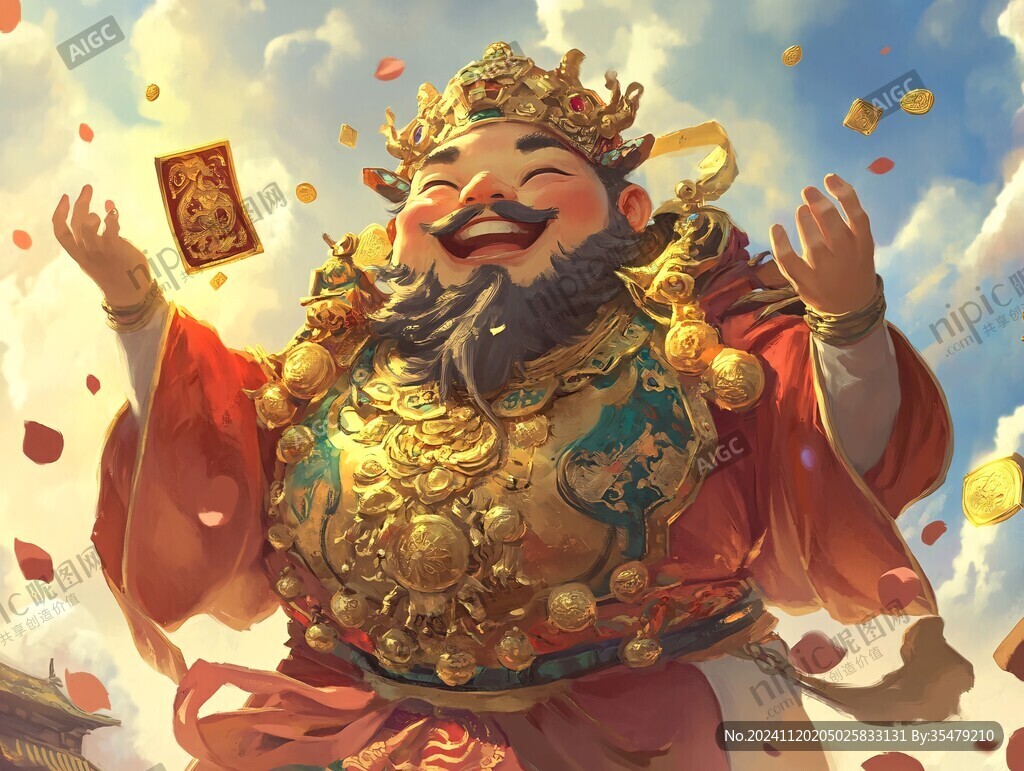 财神骑插画