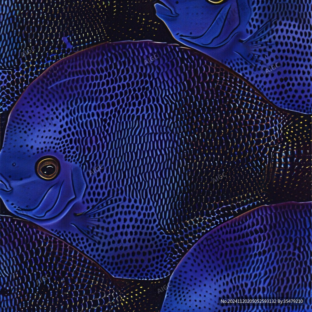海洋鱼提花印花