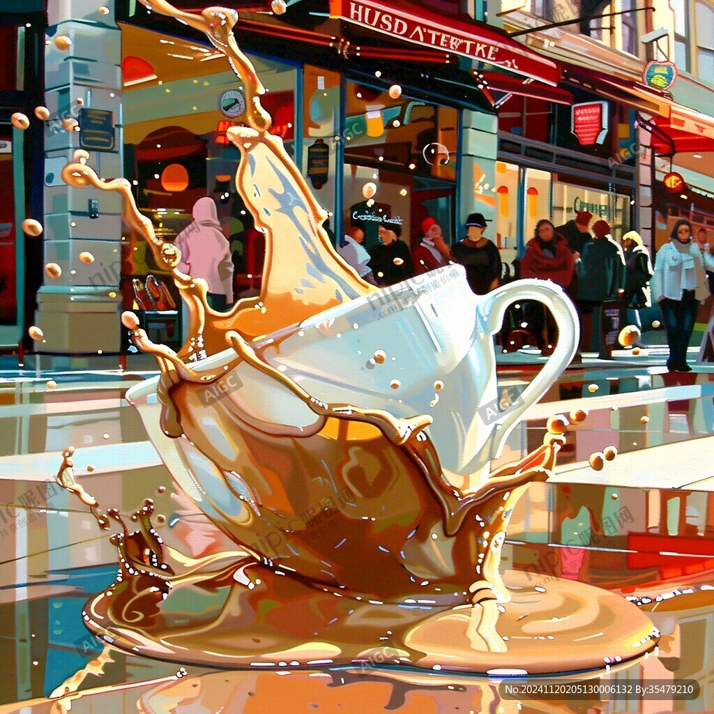 插画奶茶