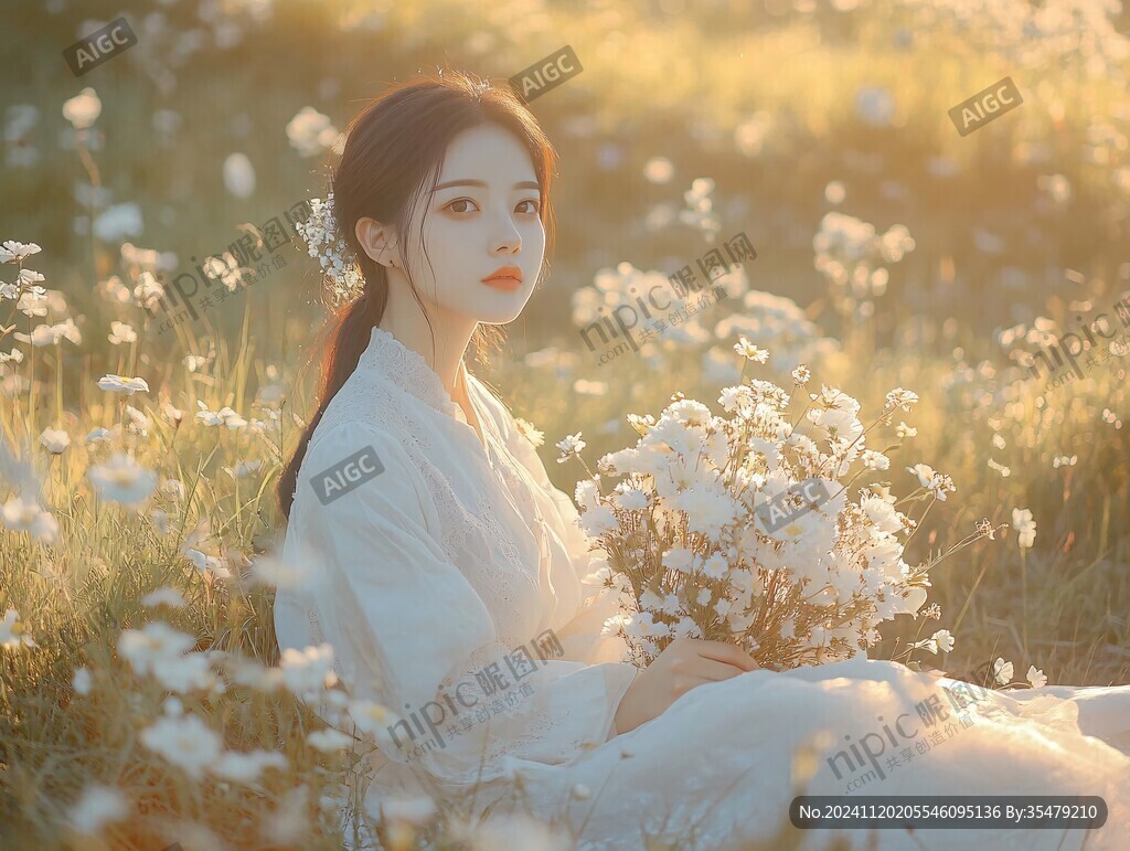 草原野花少女