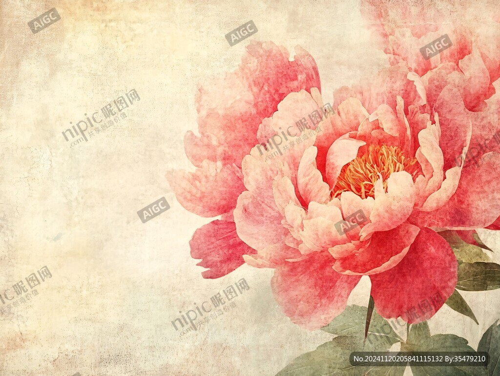 唯美风水彩牡丹