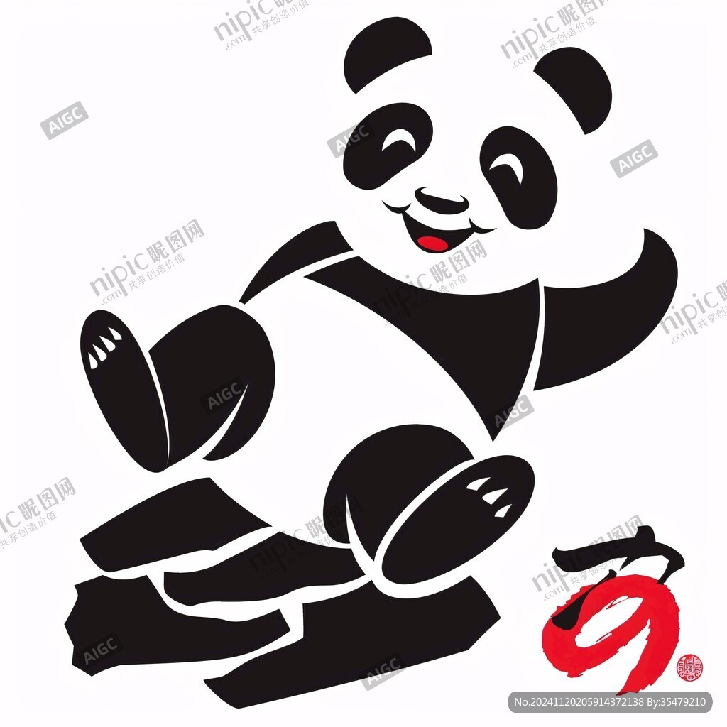 卡通功夫熊猫logo