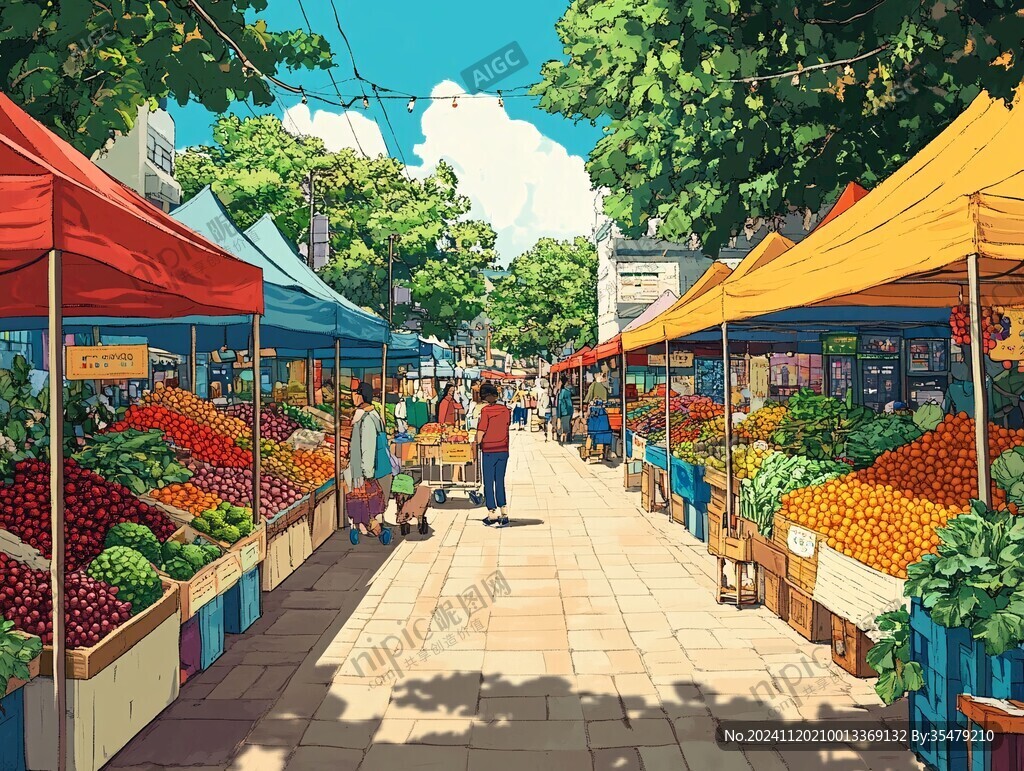 菜市插画