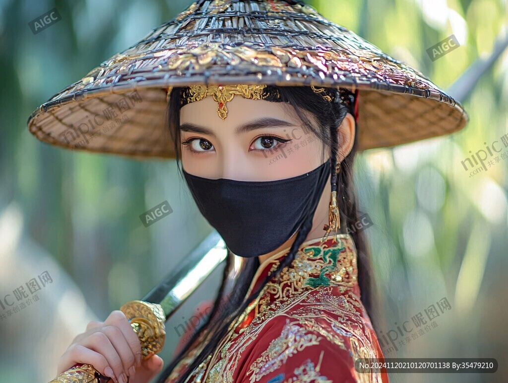 戴斗笠的女孩