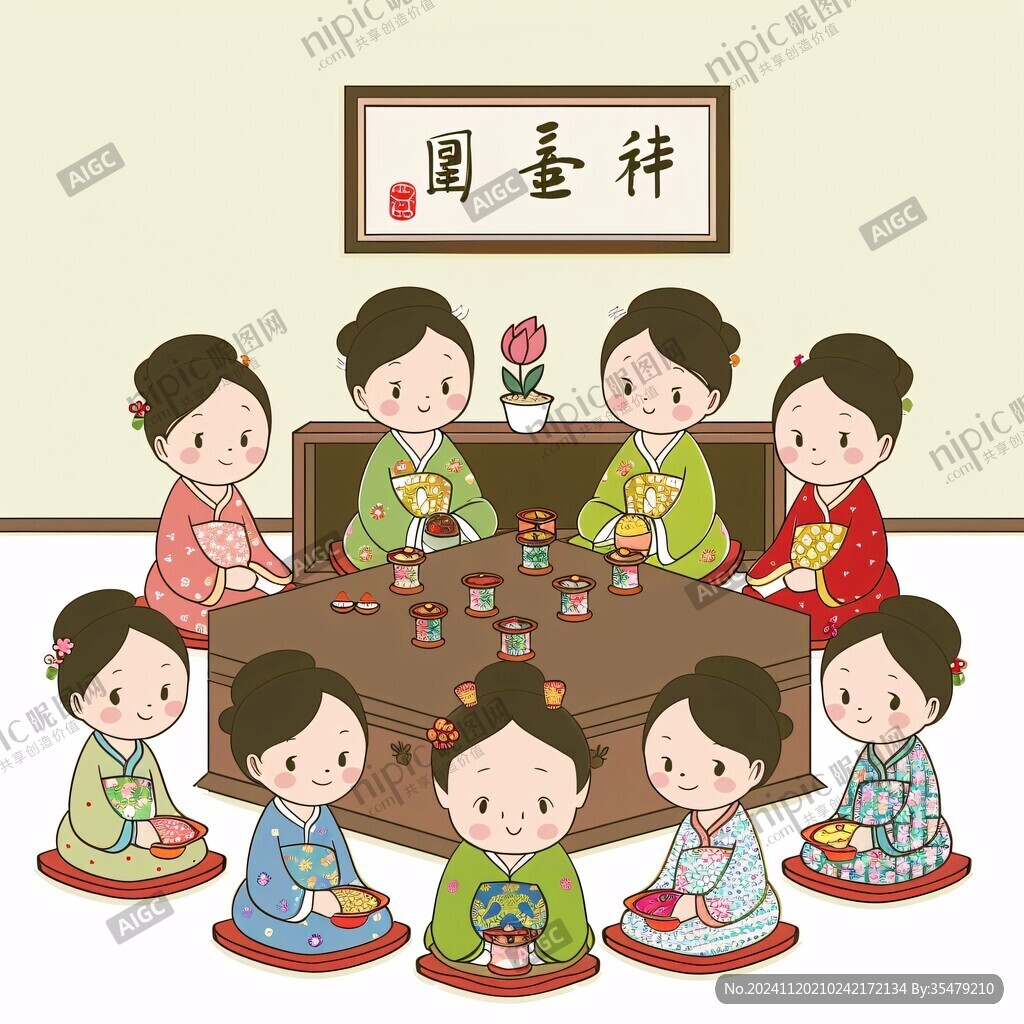 团圆插画