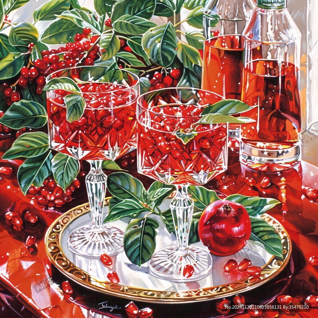 洋酒油画