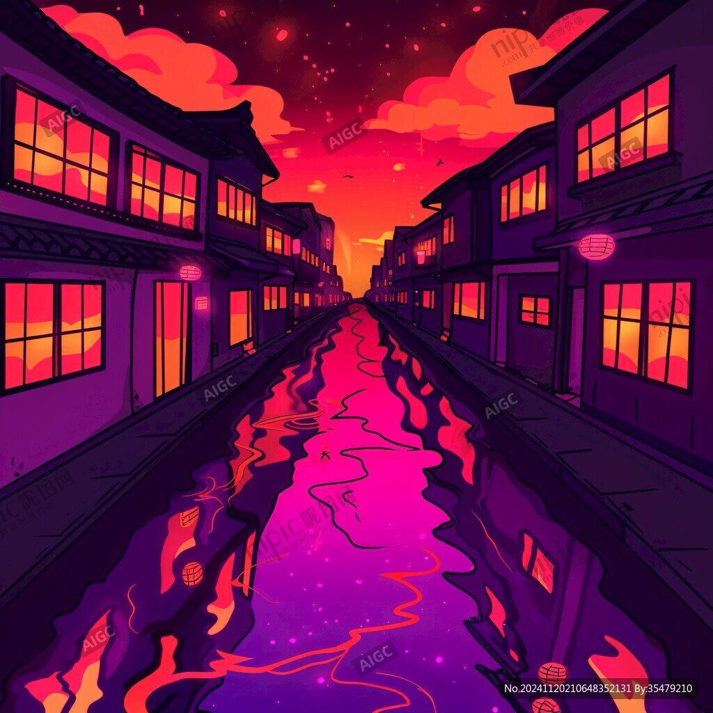 水渠插画
