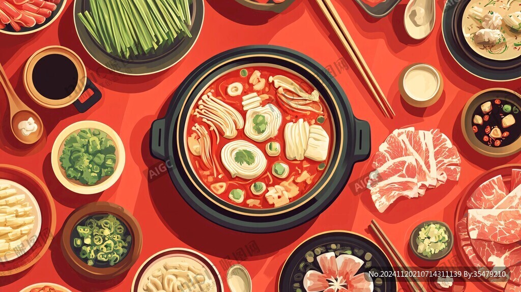 火锅海报美食插画