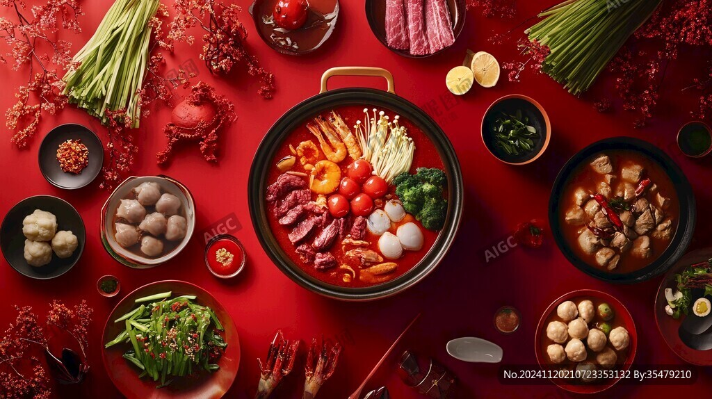 红汤火锅大合照