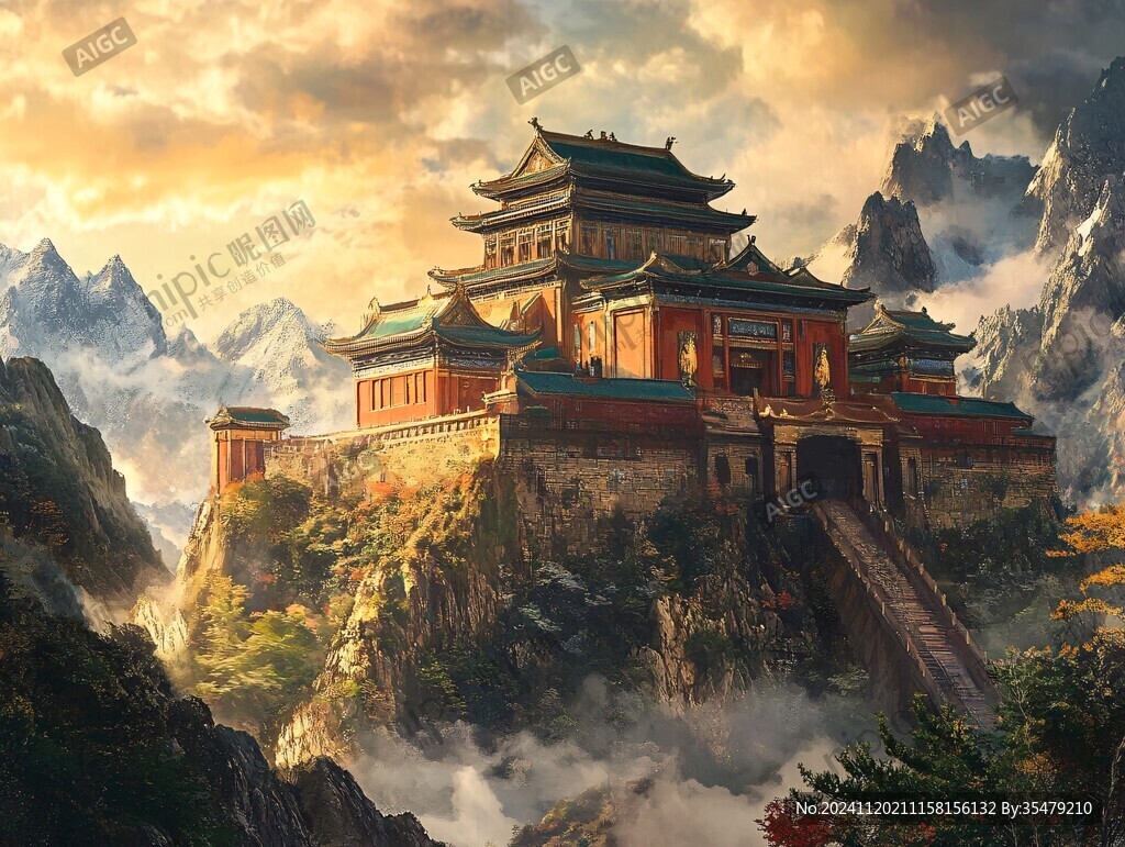 宫殿楼阁仙境仙人大殿