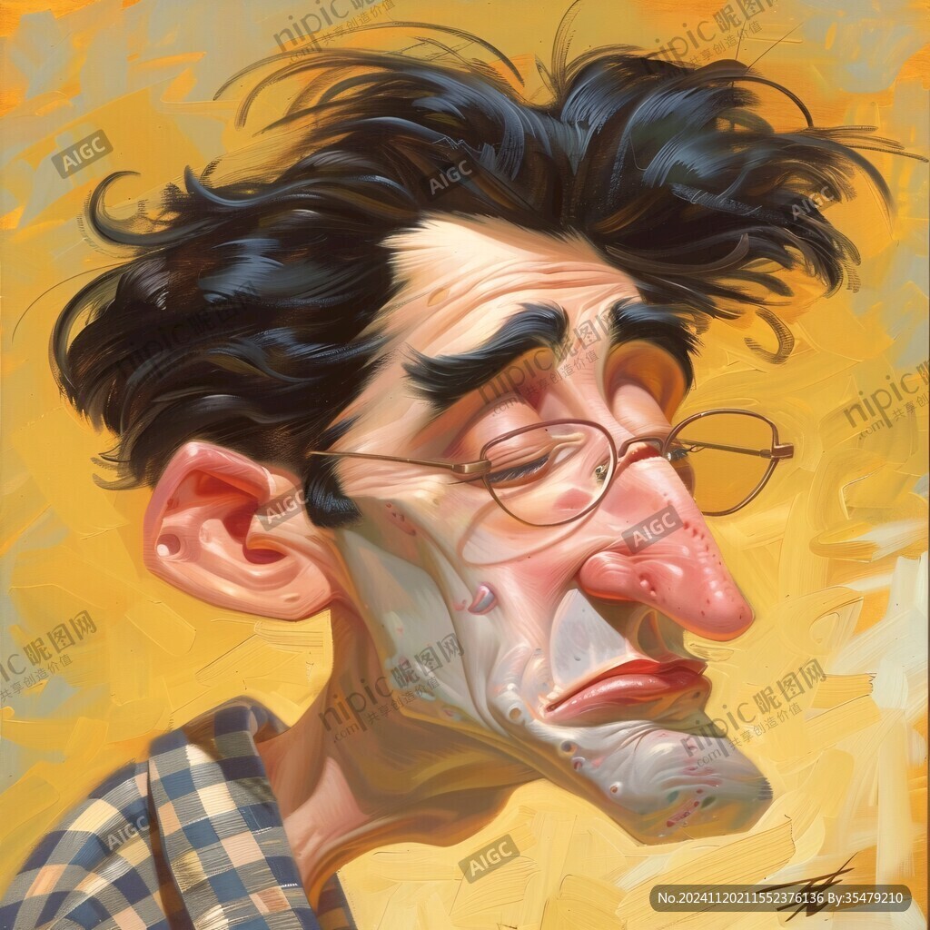 夸张人物插画