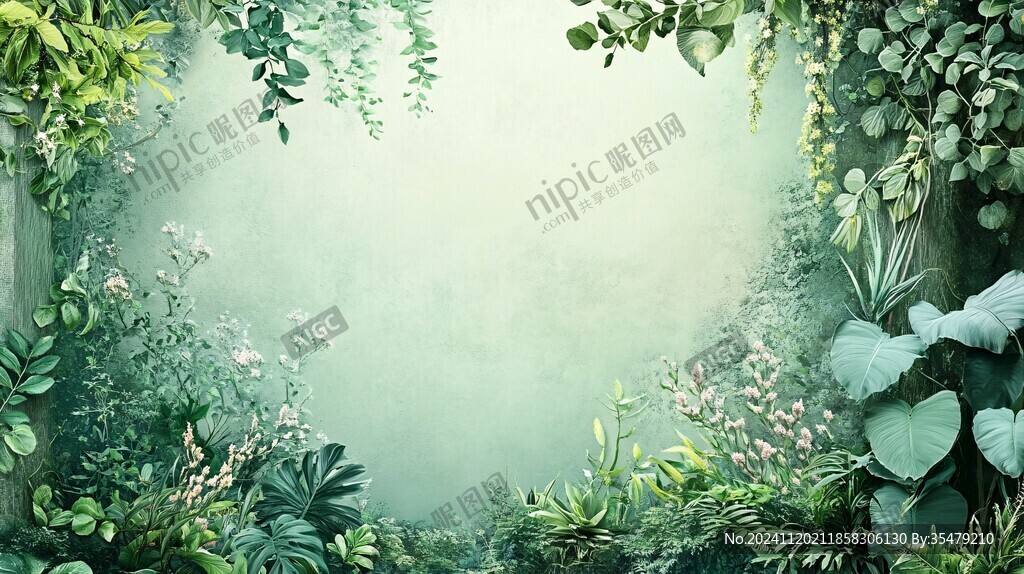 热带雨林花草树木背景