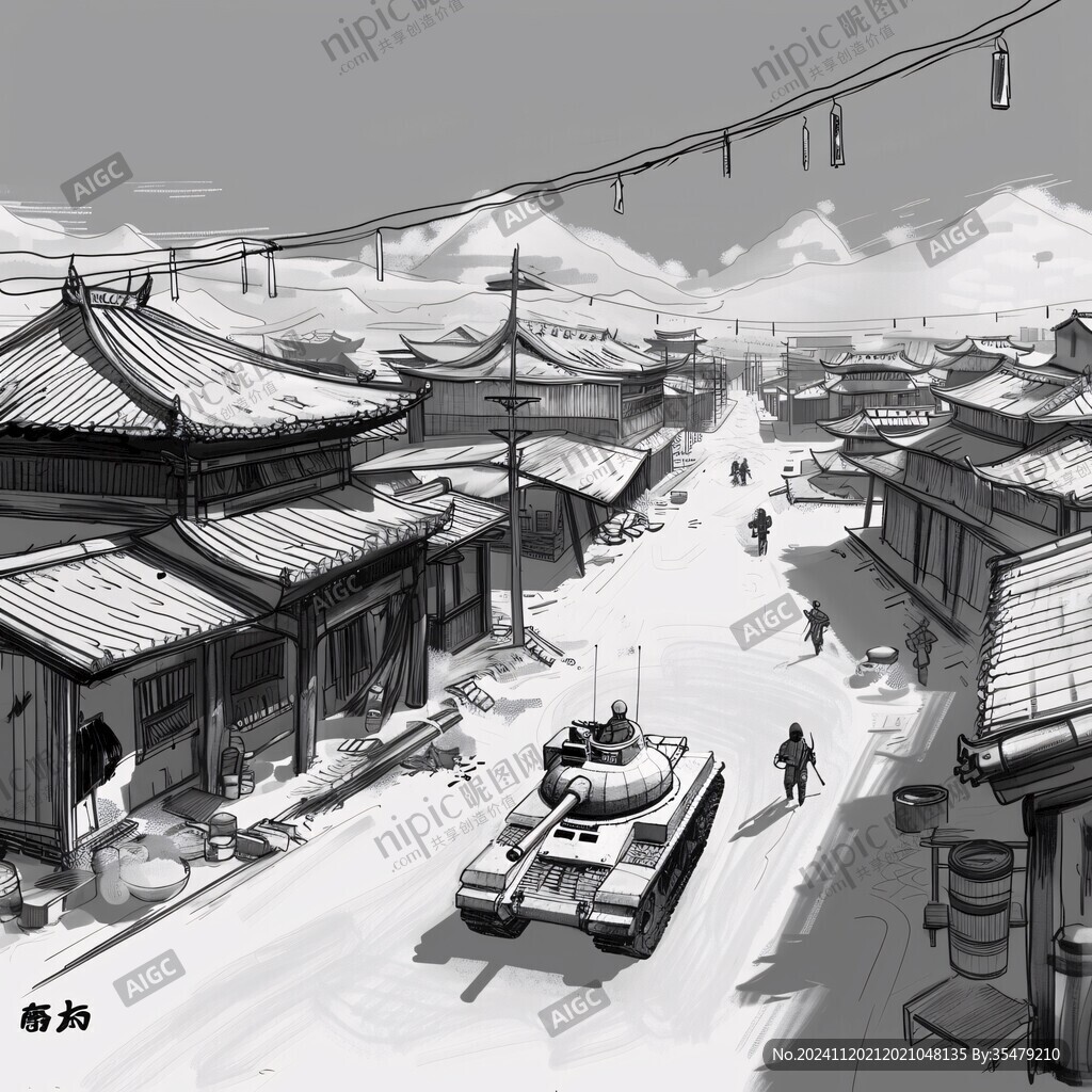古代街景插画