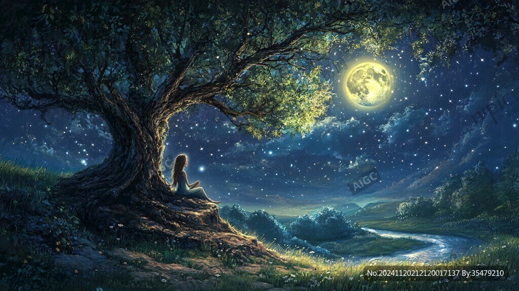 梦幻夜晚立体画