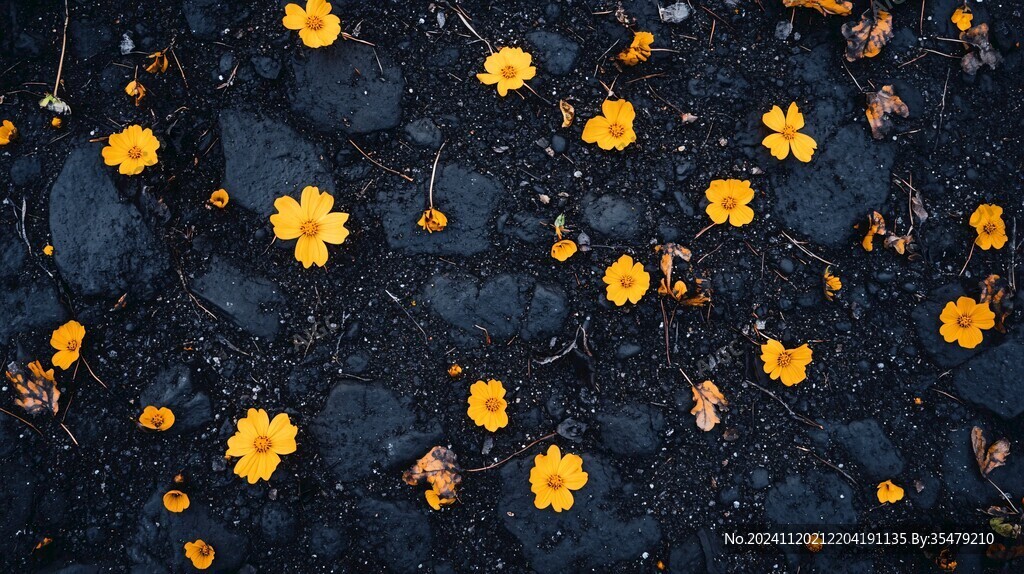 地上的黄花