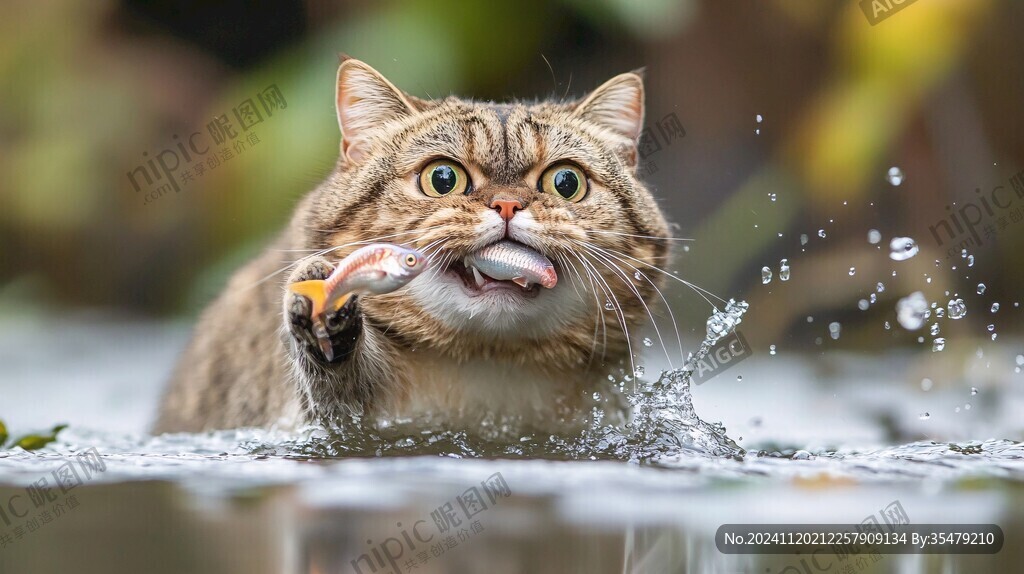 猫咪吃鱼