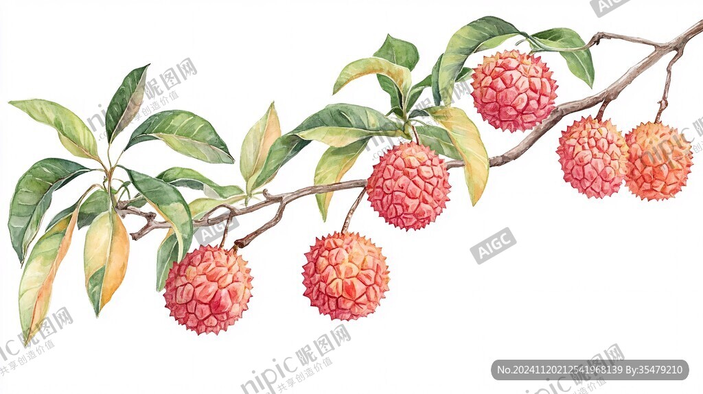 贵妃荔枝插画