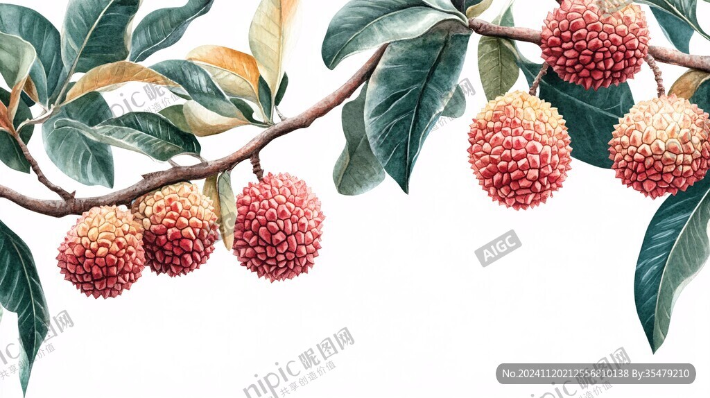 贵妃荔枝插画