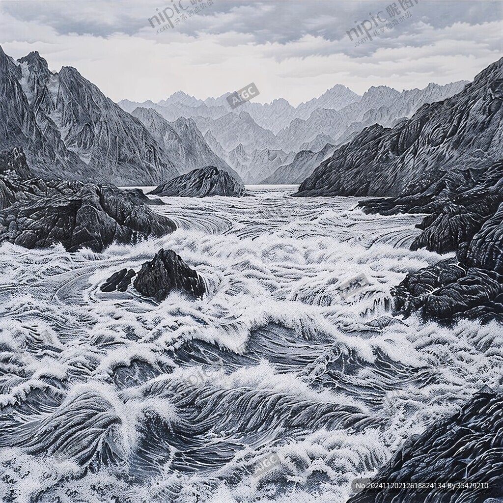 激流油画画