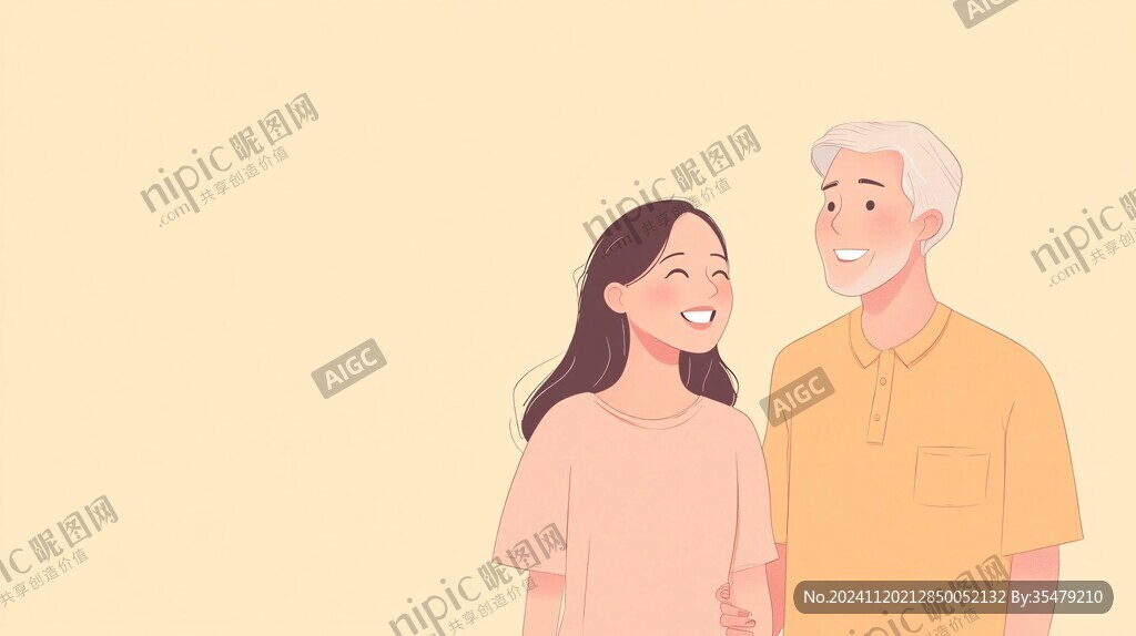 夫妻插画