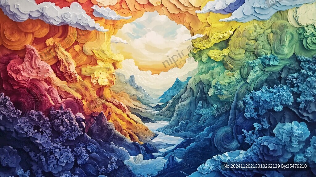 3d风景膨胀图案
