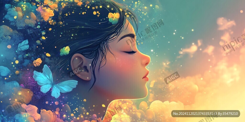 梦幻女孩插画