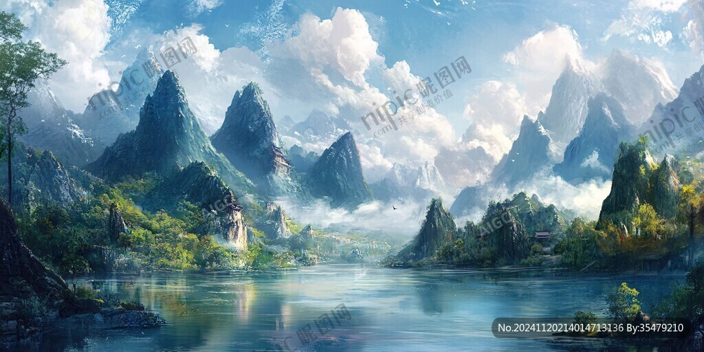 古风山水场景