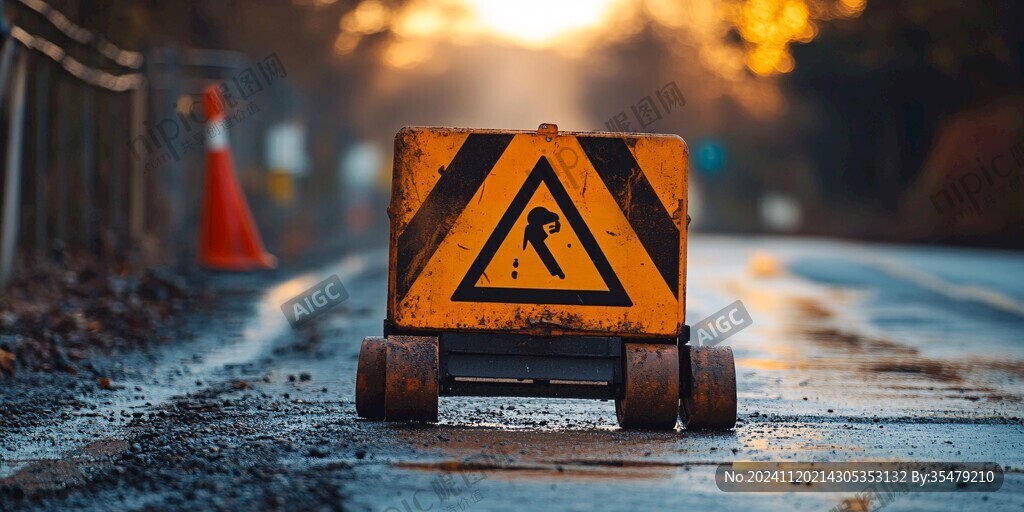 道路施工警告标志