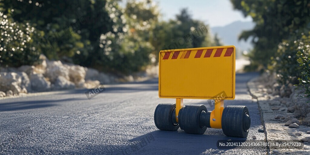 黄色压路车