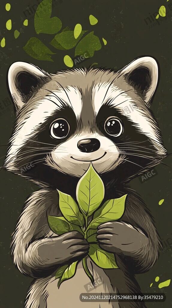小浣熊插画
