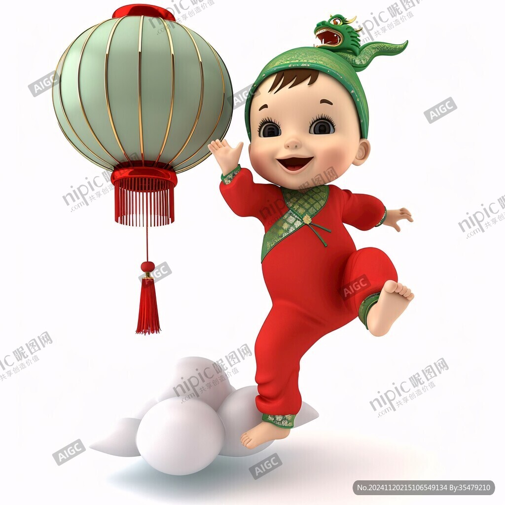 喜庆春节福娃素材