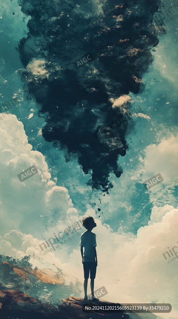 星辰大海男孩背影