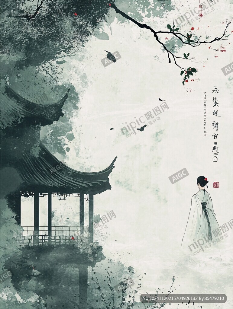 烟雨楼插画